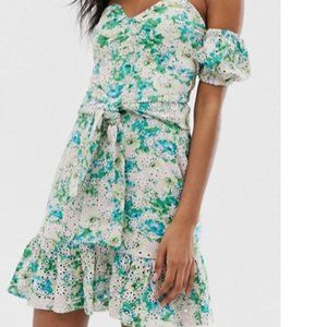 Printed floral broderie sundress